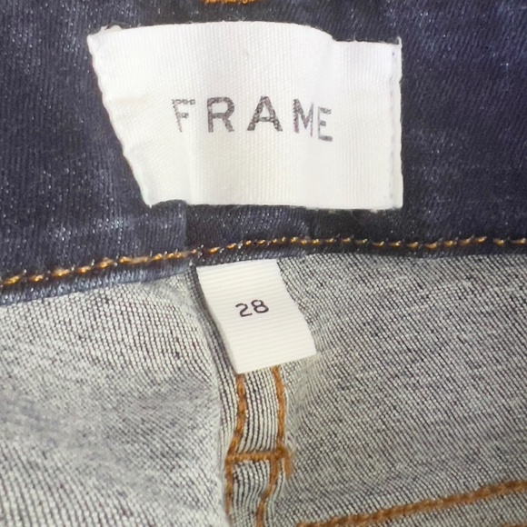 FRAME Le Mini Boot dark wash jeans size 28 blue bootcut stretch fitting pockets - Picture 5 of 7